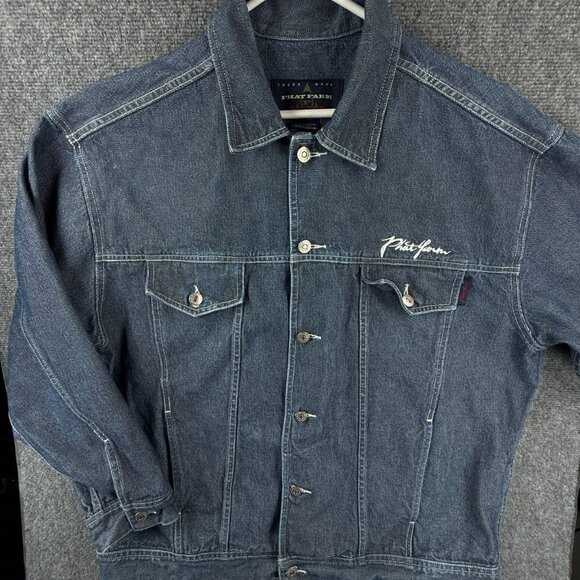 VTG Phat Farm Denim Jacket Men XL Buttons Y2K Streetwear Hip Hop 90's 00's - Picture 1 of 16